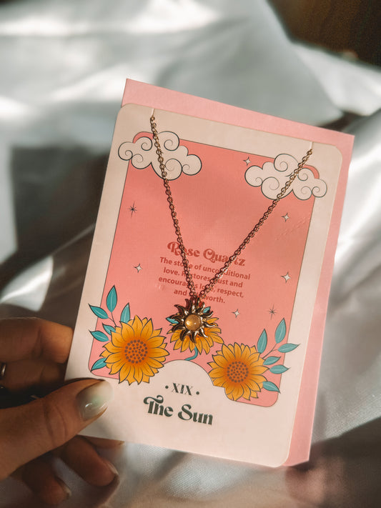 Rosequartz Sun Necklace